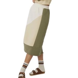 Anthropologie Daily Practice Colorblocked Fleece Midi Skirt Size Small